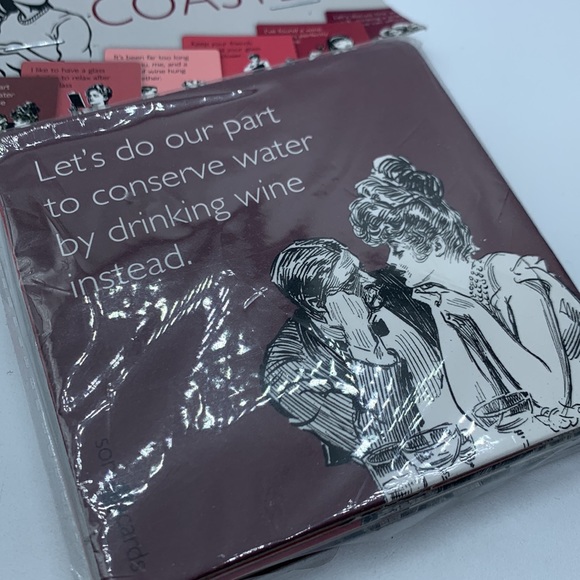 Wine Themed Someecards Novelty Fun Coasters Assorted 6 Pack - Picture 5 of 7